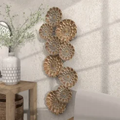 Metal Plate Wall Decor With Embossed Design Gold - Olivia & May -Home Decor Shop GUEST 2ecfaa2c 90a0 4558 9c8d 06239aec36b4