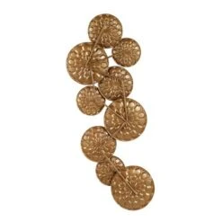 Metal Plate Wall Decor With Embossed Design Gold - Olivia & May -Home Decor Shop GUEST 2f0c625d 8e40 4b67 84a9 0438399fd8c2