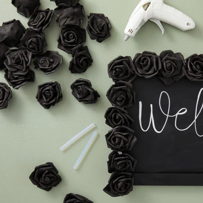 Bright Creations 200 Pack Black Roses Artificial Flowers For Decoration, Small Flower Heads For Arts And Crafts, Stemless Arrangements, 3" 8 Bright Creations 200 Pack Black Roses Artificial Flowers For Decoration, Small Flower Heads For Arts And Crafts, Stemless Arrangements, 3" - Image 6