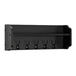 25" X 9" Entryway Floating Utility Wall Shelf With Hooks Black - Danya B. -Home Decor Shop GUEST 2f4728a7 b719 4a7c a5c6 2b37094c705c