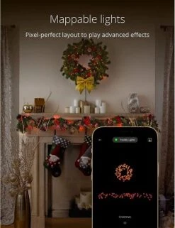 Twinkly Pre-Lit Garland App-Controlled LED Artificial Christmas Garland With 50 RGB+W (16 Million Colors + Warm White) LEDs. 9 Feet. Green Wire. -Home Decor Shop GUEST 30eed74e dfd7 4114 a904 3c90316a96ef