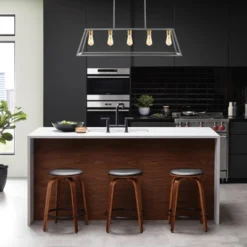 38" LED 5-Light Floyd Iron Adjustable LED Pendant Gray/Brass - JONATHAN Y -Home Decor Shop GUEST 310cd313 07d3 4ae5 a74e 6a9b1f82e85c