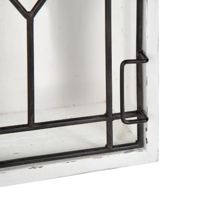 Megara Decorative Wooden Wall Hanging Curio Cabinet Whitewash Finish - Kate & Laurel All Things Decor 4 Megara Decorative Wooden Wall Hanging Curio Cabinet Whitewash Finish - Kate & Laurel All Things Decor - Image 2