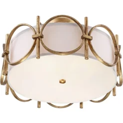 Barnes And Ivy Francis Mid Century Modern Ceiling Light Semi Flush Mount Fixture 18 1/4" Wide Gold 3-Light White Fabric Drum Shade For Bedroom Kitchen 11 Barnes And Ivy Francis Mid Century Modern Ceiling Light Semi Flush Mount Fixture 18 1/4" Wide Gold 3-Light White Fabric Drum Shade For Bedroom Kitchen -Home Decor Shop GUEST 31ca5de4 bfda 4bb5 bd9a 7a022274b01a