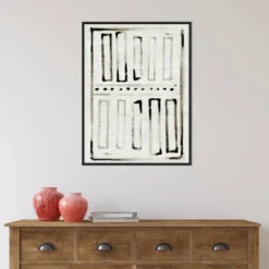 22" X 30" Batik Block Flag I By Jennifer Paxton Parker Framed Canvas Wall Art Black - Amanti Art -Home Decor Shop GUEST 32031db8 c281 4e15 af7c 1f9c08fbf340