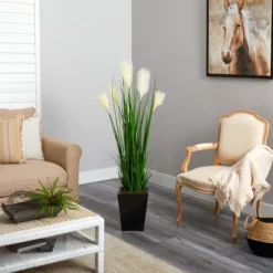 Nearly Natural 4.5-ft Wheat Plum Grass Artificial Plant In Black Metal Planter 7 Nearly Natural 4.5-ft Wheat Plum Grass Artificial Plant In Black Metal Planter -Home Decor Shop GUEST 3240332c 39b6 46b7 a714 1cbd3f13e72f