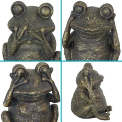 Sunnydaze Decor Sunnydaze 14" Indoor/Outdoor 3 Wise Frogs Statue Trio Set - Hear No Evil, See No Evil, Speak No Evil -Home Decor Shop GUEST 32f3ab3d 561f 49d2 b4ed ae2a8ee750cd