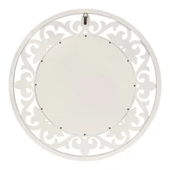 32" X 32" Shovali Rustic Round Mirror White - Kate & Laurel All Things Decor -Home Decor Shop GUEST 32f60c6f a87b 4e1d 9cf9 7d4248f4ade0