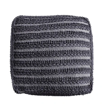 Square Brady Boho Handcrafted Large Fabric Pouf - Christopher Knight Home 4 Square Brady Boho Handcrafted Large Fabric Pouf - Christopher Knight Home - Image 2