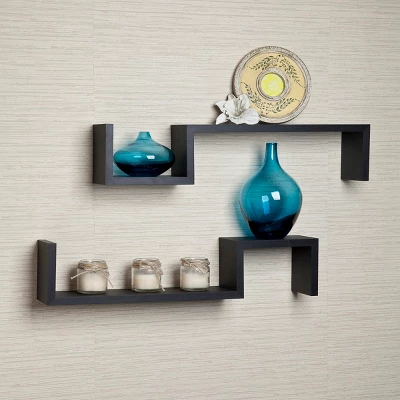 (Set Of 2) 22.5" X 4.7" Floating Wall Shelving Set - Danya B. 3 (Set Of 2) 22.5" X 4.7" Floating Wall Shelving Set - Danya B.