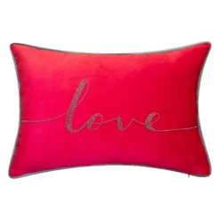 12"x18" Poly-Filled Beaded 'Love' Luxe Velvet Lumbar Throw Pillow - Edie@Home -Home Decor Shop GUEST 3503315c fc29 49e9 99c9 de33e126d877