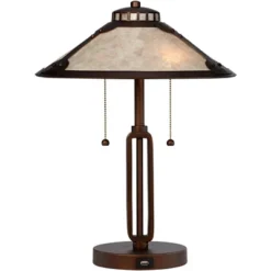 Franklin Iron Works Samuel Industrial Desk Lamp 20" High Rubbed Bronze With USB Charging Port Natural Mica Shade For Bedroom Living Room Bedside Desk -Home Decor Shop GUEST 3622d138 1f40 4ea5 b00a 1d902a2f2ae3