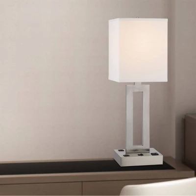 Transitional Metal Task Lamp With 1 Outlet And 2 USB Ports Black - Cal Lighting 3 Transitional Metal Task Lamp With 1 Outlet And 2 USB Ports Black - Cal Lighting