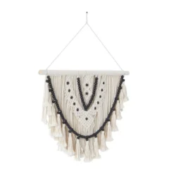 Cotton Macrame Handmade Intricately Weaved Wall Decor With Beaded Fringe Tassels White - Olivia & May -Home Decor Shop GUEST 37a2d82c 956c 42bd bd2e 1821cecc8f5a