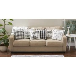 4pk 18"x18" Pig And Flower Market Farmhouse Check And Printed Square Throw Pillow Covers White - Design Imports -Home Decor Shop GUEST 38129d84 74bc 4ccd 9f3c 0e6bf79ab239