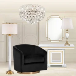 Vienna Full Spectrum Moira Vintage Ceiling Light Flush Mount Fixture 16" Wide Satin Nickel 6-Light Clear Crystal Balls For Bedroom Kitchen Living Room -Home Decor Shop GUEST 3870a006 d36a 4720 9a3f 28068ade7a0f