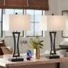 360 Lighting Roxie Modern Table Lamps 31" Tall Set Of 2 Black Metal With USB Charging Port White Rectangular Shade For Bedroom Living Room Bedside 1 360 Lighting Roxie Modern Table Lamps 31" Tall Set Of 2 Black Metal With USB Charging Port White Rectangular Shade For Bedroom Living Room Bedside -Home Decor Shop GUEST 390652c1 4ac3 4381 bf6a 3fe81aad4e12