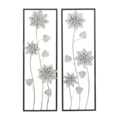 Set Of 2 Metal Floral Wall Decors With Black Frame Gray - Olivia & May 12 Set Of 2 Metal Floral Wall Decors With Black Frame Gray - Olivia & May -Home Decor Shop GUEST 3bd989d8 8741 4a34 b139 ba1e6856a15c