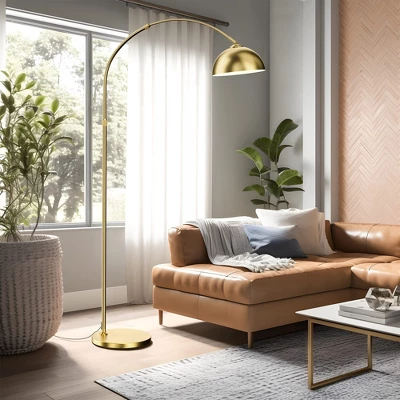 Frate Arc Floor Lamp For Reading Working, 90°Rotatable Metal Shade, 2 Colors Lampshades, Height Adjustable, 71 Inch(Bulb Not Included)-The Pop Home 4 Frate Arc Floor Lamp For Reading Working, 90°Rotatable Metal Shade, 2 Colors Lampshades, Height Adjustable, 71 Inch(Bulb Not Included)-The Pop Home - Image 2