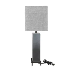 Polystone Table Lamp With Square Shade Gray - Olivia & May -Home Decor Shop GUEST 3c549a49 9d75 427e ba18 f61221bf92d9