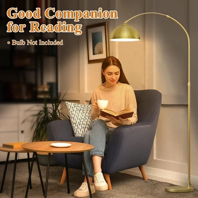 Frate Arc Floor Lamp For Reading Working, 90°Rotatable Metal Shade, 2 Colors Lampshades, Height Adjustable, 71 Inch(Bulb Not Included)-The Pop Home 7 Frate Arc Floor Lamp For Reading Working, 90°Rotatable Metal Shade, 2 Colors Lampshades, Height Adjustable, 71 Inch(Bulb Not Included)-The Pop Home - Image 5