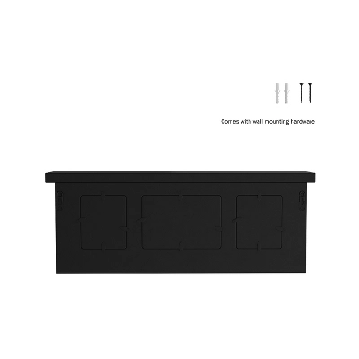 Wall Shelf And Picture Collage With Ledge And 3 Hanging Hooks- Photo Frame Decor Shelving With Modern Look, Holds 3 Photos By Hastings Home (Black) 6 Wall Shelf And Picture Collage With Ledge And 3 Hanging Hooks- Photo Frame Decor Shelving With Modern Look, Holds 3 Photos By Hastings Home (Black) - Image 4