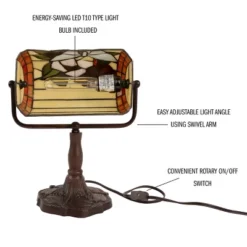 Hasting Home Tiffany-Style Stained Glass Butterfly Bankers Lamp -Home Decor Shop GUEST 3daa5666 bdc4 4e2a 8e11 526551a7958c