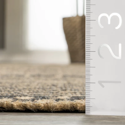 NuLOOM Noel Bohemian Striped Hand Woven Jute Area Rug 4 NuLOOM Noel Bohemian Striped Hand Woven Jute Area Rug - Image 2