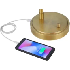 Possini Euro Design Possini Euro Vaile Desk Lamp With Dual USB Ports Warm Gold With Glass Shade -Home Decor Shop GUEST 3f24820b a9a9 4ea9 b204 a581d0345f94