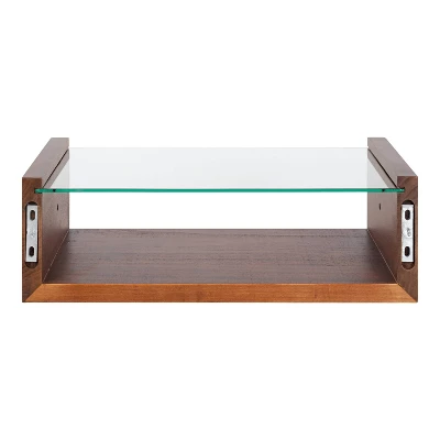 18" X 6" Holt Wood/Glass Decorative Wall Shelf Walnut Brown - Kate & Laurel All Things Decor 6 18" X 6" Holt Wood/Glass Decorative Wall Shelf Walnut Brown - Kate & Laurel All Things Decor - Image 4