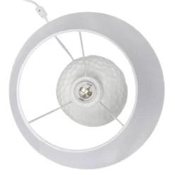 20.08" Traditional Ceramic Texture Imprint Winding Table Desk Lamp With Matching Fabric Shade White - Creekwood Home -Home Decor Shop GUEST 3ff07fde c552 4e02 af2e 7259d07f6979