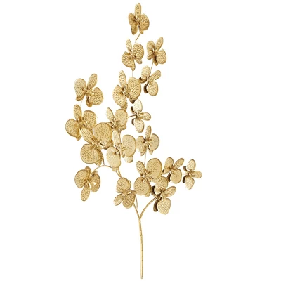 Metal Floral Orchid Wall Decor With Stem Gold - CosmoLiving By Cosmopolitan 3 Metal Floral Orchid Wall Decor With Stem Gold - CosmoLiving By Cosmopolitan