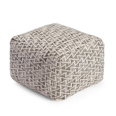 Lafayette Square Pouf Black/Ivory - Anji Mountain 4 Lafayette Square Pouf Black/Ivory - Anji Mountain - Image 2