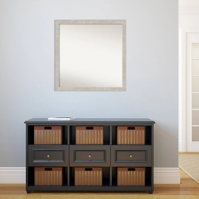 29" X 29" Non-Beveled Marred Silver Wood Wall Mirror - Amanti Art 7 29" X 29" Non-Beveled Marred Silver Wood Wall Mirror - Amanti Art - Image 5