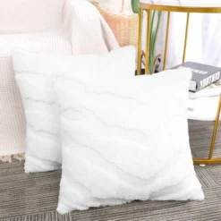 PiccoCasa Polyester Zippered Soft Faux Fur Throw Pillow Covers 2 Pcs -Home Decor Shop GUEST 408ed2a6 6ed1 447e b473 e3e2acd736ab