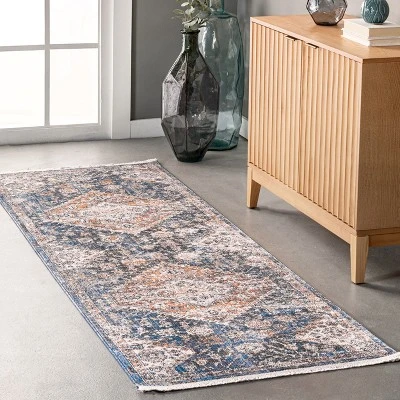 NuLOOM Addison Transitional Faded Medallion Fringe Area Rug 3 NuLOOM Addison Transitional Faded Medallion Fringe Area Rug