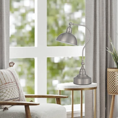 Metal Adjustable Desk Lamp Brushed Steel - Cal Lighting 3 Metal Adjustable Desk Lamp Brushed Steel - Cal Lighting