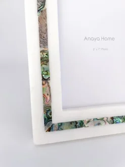 Rainbow Mother Of Pearl White Marble Picture Frame, 5x7 - Anaya -Home Decor Shop GUEST 40e07b8a ac7b 4833 9872 42de158db745
