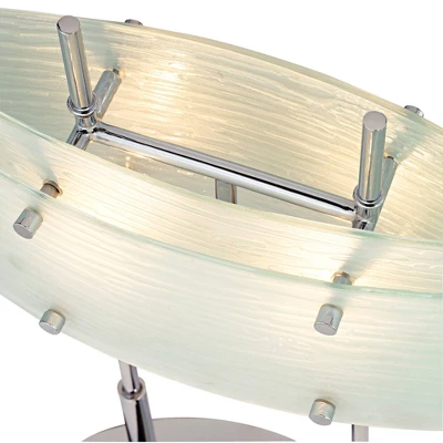 Possini Euro Design Charles Street Modern Desk Lamp 23" High Chrome Satin Nickel Frosted Slump Glass Shade For Bedroom Living Room Bedside Nightstand 5 Possini Euro Design Charles Street Modern Desk Lamp 23" High Chrome Satin Nickel Frosted Slump Glass Shade For Bedroom Living Room Bedside Nightstand - Image 3