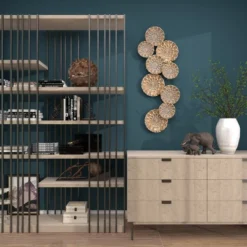 Metal Plate Wall Decor With Embossed Design Gold - Olivia & May -Home Decor Shop GUEST 42f13184 6159 43ac b978 baecfd788902