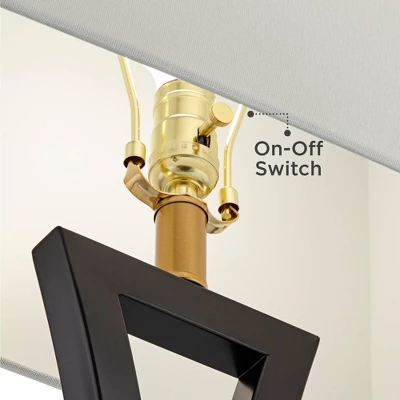 360 Lighting Roxie Modern Table Lamps 31" Tall Set Of 2 Black Metal With USB Charging Port White Rectangular Shade For Bedroom Living Room Bedside 7 360 Lighting Roxie Modern Table Lamps 31" Tall Set Of 2 Black Metal With USB Charging Port White Rectangular Shade For Bedroom Living Room Bedside - Image 5