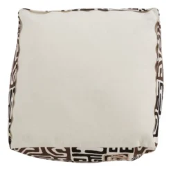 Saro Lifestyle Kuba Cloth Pouf, 20"x20"x14" Square, Black