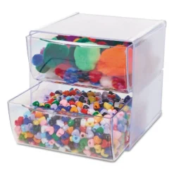 Deflecto Two Drawer Cube Organizer Clear Plastic 6 X 7-1/8 X 6 350101 -Home Decor Shop GUEST 46d67200 050a 4251 9583 e283503447be