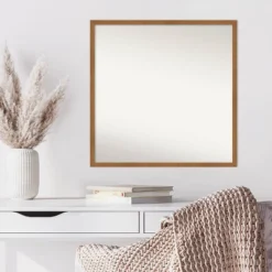 27" X 27" Non-Beveled Carlisle Blonde Narrow Wood Wall Mirror - Amanti Art -Home Decor Shop GUEST 46d7dd24 6440 4ff8 96d4 b256a1ffb453