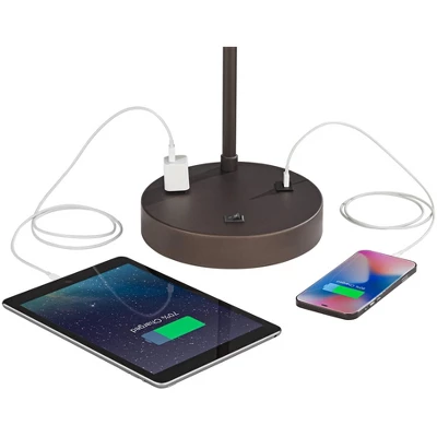 360 Lighting Colby Bronze Finish Desk Lamps Set Of 2 With Outlets And USB Ports 5 360 Lighting Colby Bronze Finish Desk Lamps Set Of 2 With Outlets And USB Ports - Image 3