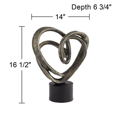 Kensington Hill Looping Heart 16 1/2" High Antique Bronze Sculpture 7 Kensington Hill Looping Heart 16 1/2" High Antique Bronze Sculpture - Image 5