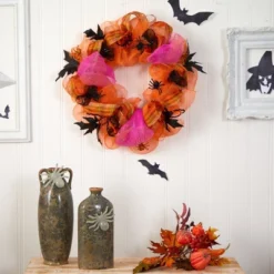 Nearly Natural 26" Halloween Spider Mesh Wreath -Home Decor Shop GUEST 473d8c37 afb1 4043 a14b d96626cffe73