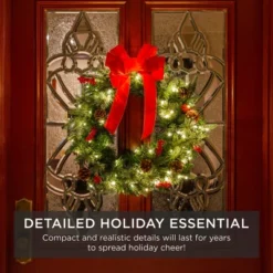 Best Choice Products Pre-Lit Battery Powered Christmas Wreath Decoration W/ PVC Tips, Ribbons 14 Best Choice Products Pre-Lit Battery Powered Christmas Wreath Decoration W/ PVC Tips, Ribbons -Home Decor Shop GUEST 474b04a3 c634 41a7 b49f 0c4e8a3235c8