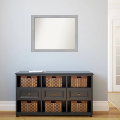 31" X 25" Non-Beveled Vista Brushed Nickel Narrow Wall Mirror - Amanti Art 7 31" X 25" Non-Beveled Vista Brushed Nickel Narrow Wall Mirror - Amanti Art - Image 5