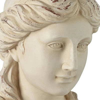 Kensington Hill Classic Greek 17 1/2" High Antique White Bust Sculpture 4 Kensington Hill Classic Greek 17 1/2" High Antique White Bust Sculpture - Image 2